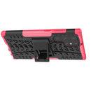 For Samsung Galaxy S22 Ultra 5G Tire Texture TPU + PC Phone Case with Holder(Pink)