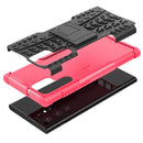 For Samsung Galaxy S22 Ultra 5G Tire Texture TPU + PC Phone Case with Holder(Pink)