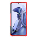For Xiaomi Mi 11T Tire Texture TPU + PC Phone Case with Holder(Red)