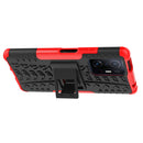 For Xiaomi Mi 11T Tire Texture TPU + PC Phone Case with Holder(Red)