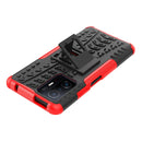 For Xiaomi Mi 11T Tire Texture TPU + PC Phone Case with Holder(Red)