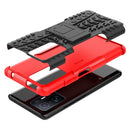For Xiaomi Mi 11T Tire Texture TPU + PC Phone Case with Holder(Red)