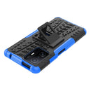 For Xiaomi Mi 11T Tire Texture TPU + PC Phone Case with Holder(Blue)