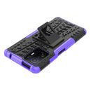 For Xiaomi Mi 11T Tire Texture TPU + PC Phone Case with Holder(Purple)