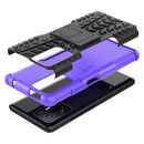 For Xiaomi Mi 11T Tire Texture TPU + PC Phone Case with Holder(Purple)