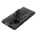 For Xiaomi Mi 11T Tire Texture TPU + PC Phone Case with Holder(Black)