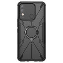 For Tecno Spark 8 Armor Bear Shockproof PC + TPU Phone Case with Ring Holder(Black)