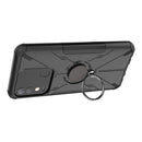 For Tecno Spark 8 Armor Bear Shockproof PC + TPU Phone Case with Ring Holder(Black)