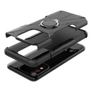 For Tecno Spark 8 Armor Bear Shockproof PC + TPU Phone Case with Ring Holder(Black)