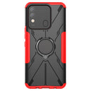 For Tecno Spark 8 Armor Bear Shockproof PC + TPU Phone Case with Ring Holder(Red)