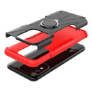 For Tecno Spark 8 Armor Bear Shockproof PC + TPU Phone Case with Ring Holder(Red)