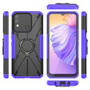 For Tecno Spark 8 Armor Bear Shockproof PC + TPU Phone Case with Ring Holder(Purple)
