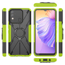 For Tecno Spark 8 Armor Bear Shockproof PC + TPU Phone Case with Ring Holder(Green)