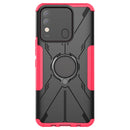 For Tecno Spark 8 Armor Bear Shockproof PC + TPU Phone Case with Ring Holder(Rose Red)