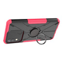 For Tecno Spark 8 Armor Bear Shockproof PC + TPU Phone Case with Ring Holder(Rose Red)