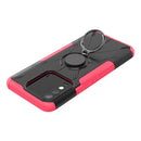 For Tecno Spark 8 Armor Bear Shockproof PC + TPU Phone Case with Ring Holder(Rose Red)