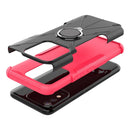 For Tecno Spark 8 Armor Bear Shockproof PC + TPU Phone Case with Ring Holder(Rose Red)