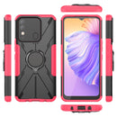 For Tecno Spark 8 Armor Bear Shockproof PC + TPU Phone Case with Ring Holder(Rose Red)