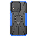 For Tecno Spark 8 Armor Bear Shockproof PC + TPU Phone Case with Ring Holder(Blue)