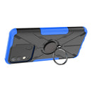For Tecno Spark 8 Armor Bear Shockproof PC + TPU Phone Case with Ring Holder(Blue)