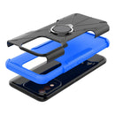 For Tecno Spark 8 Armor Bear Shockproof PC + TPU Phone Case with Ring Holder(Blue)
