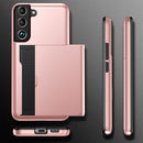 For Samsung Galaxy S22+ 5G Shockproof Armor Phone Case with Card Slot(White)