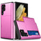 For Samsung Galaxy S22 Ultra 5G Shockproof Armor Phone Case with Card Slot(Rose Red)