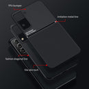 For Samsung Galaxy S22 5G Classic Tilt Strip Grain Magnetic Shockproof PC + TPU Phone Case(Blue)