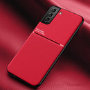 For Samsung Galaxy S22+ 5G Classic Tilt Strip Grain Magnetic Shockproof PC + TPU Phone Case(Red)