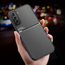 For Samsung Galaxy S22 Ultra 5G Classic Tilt Strip Grain Magnetic Shockproof PC + TPU Phone Case(Blue)