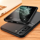 For Samsung Galaxy S22 Ultra 5G Classic Tilt Strip Grain Magnetic Shockproof PC + TPU Phone Case(Blue)