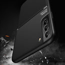 For Samsung Galaxy S22 Ultra 5G Classic Tilt Strip Grain Magnetic Shockproof PC + TPU Phone Case(Blue)