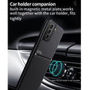 For Samsung Galaxy S22 Ultra 5G Classic Tilt Strip Grain Magnetic Shockproof PC + TPU Phone Case(Blue)