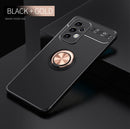 For Samsung Galaxy A33 5G Metal Ring Holder 360 Degree Rotating TPU Phone Case(Black+Rose Gold)