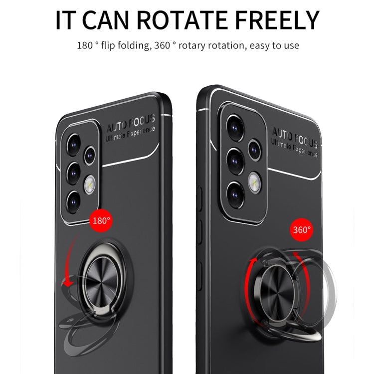 For Samsung Galaxy A33 5G Metal Ring Holder 360 Degree Rotating TPU Phone Case(Black+Red)
