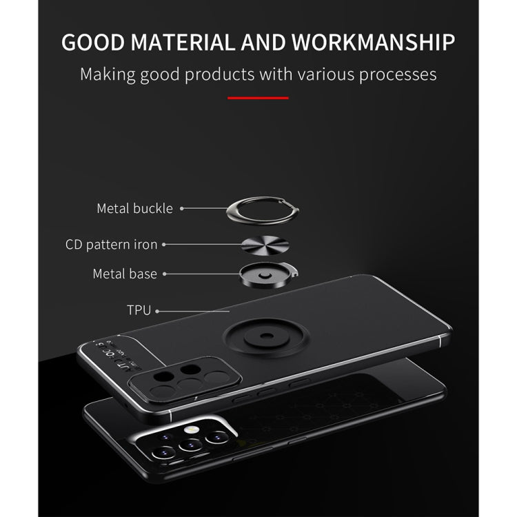 For Samsung Galaxy A33 5G Metal Ring Holder 360 Degree Rotating TPU Phone Case(Blue)