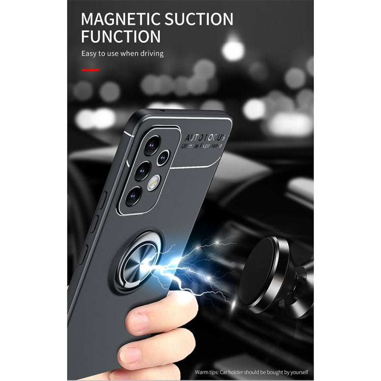 For Samsung Galaxy A33 5G Metal Ring Holder 360 Degree Rotating TPU Phone Case(Blue)