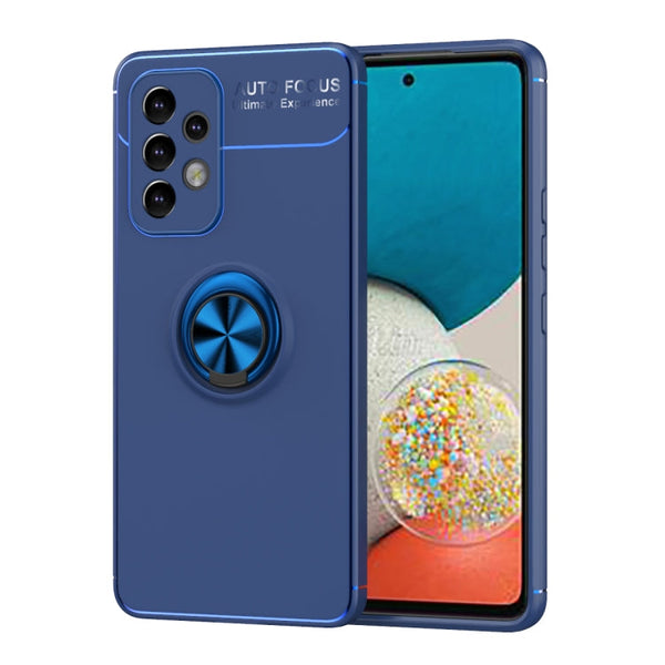 For Samsung Galaxy A33 5G Metal Ring Holder 360 Degree Rotating TPU Phone Case(Blue)