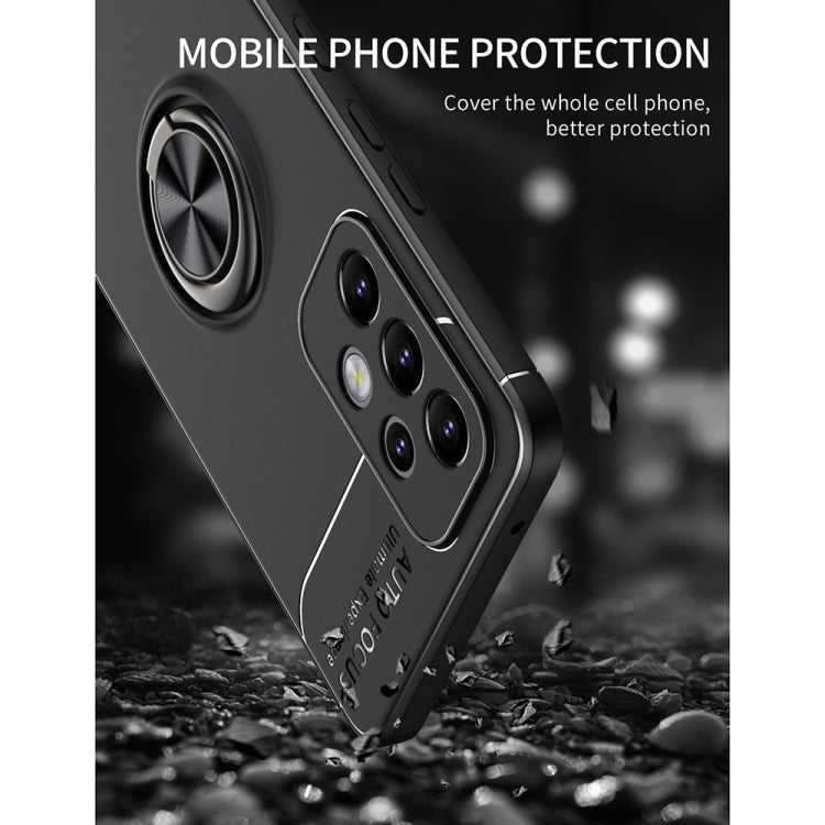 For Samsung Galaxy A33 5G Metal Ring Holder 360 Degree Rotating TPU Phone Case(Blue)