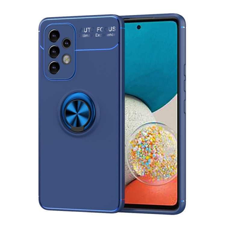 For Samsung Galaxy A33 5G Metal Ring Holder 360 Degree Rotating TPU Phone Case(Blue)