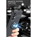 For Samsung Galaxy A53 5G Metal Ring Holder 360 Degree Rotating TPU Phone Case(Black+Rose Gold)