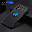 For Samsung Galaxy A53 5G Metal Ring Holder 360 Degree Rotating TPU Phone Case(Black+Blue)