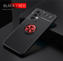 For Samsung Galaxy A53 5G Metal Ring Holder 360 Degree Rotating TPU Phone Case(Black+Red)