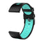 For Huawei Watch GT 3 22mm Three Rows Holes Two-color Silicone Watch Band(Black Mint Green)