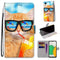 For Samsung Galaxy A03 Core Coloured Drawing Cross Texture Horizontal Flip Leather Phone Case with Holder & Card Slots & Wallet & Lanyard(Cat Drinking Soda)