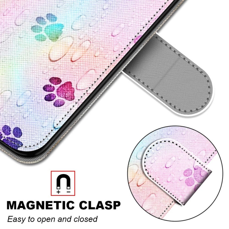 For Samsung Galaxy A03 Core Coloured Drawing Cross Texture Horizontal Flip Leather Phone Case with Holder & Card Slots & Wallet & Lanyard(Footprint Water Drops)