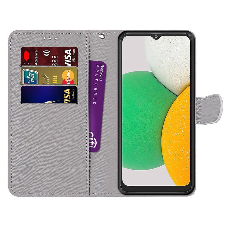 For Samsung Galaxy A03 Core Coloured Drawing Cross Texture Horizontal Flip Leather Phone Case with Holder & Card Slots & Wallet & Lanyard(Wild Rose)