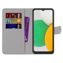 For Samsung Galaxy A03 Core Coloured Drawing Cross Texture Horizontal Flip Leather Phone Case with Holder & Card Slots & Wallet & Lanyard(Small Grey Cat)