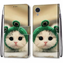 For Samsung Galaxy A03 Core Coloured Drawing Cross Texture Horizontal Flip Leather Phone Case with Holder & Card Slots & Wallet & Lanyard(Frog Kitten)