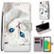 For Samsung Galaxy A03 Core Coloured Drawing Cross Texture Horizontal Flip Leather Phone Case with Holder & Card Slots & Wallet & Lanyard(White Kitten)
